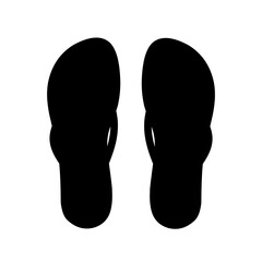 Silhouette of sandals on white background. Human footprints wearing footwear. Suitable for human logos.