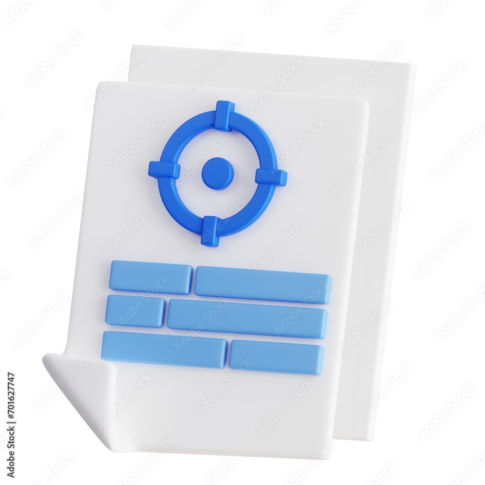 Poster strategic target: 3d rendering of objectives. contemporary target hub. 3d illustration, 3d element, 