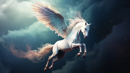 Obraz na płótnie Canvas ペガサスのイメージ - image of Pegasus - No7-6 Generative AI
