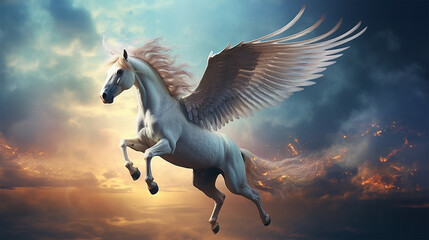Obraz na płótnie Canvas ペガサスのイメージ - image of Pegasus - No7-7 Generative AI