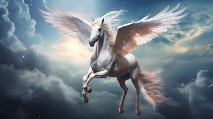 Obraz na płótnie Canvas ペガサスのイメージ - image of Pegasus - No7-11 Generative AI