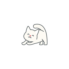Fototapeta premium cute coloring cat for kids book cartoon