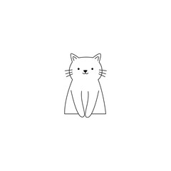 cute coloring cat for kids book cartoon