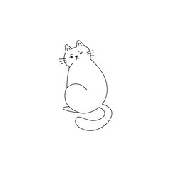 cute coloring cat for kids book cartoon