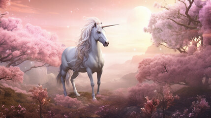Obraz na płótnie Canvas ユニコーンのイメージ - image of Unicorn - No3-4 Generative AI