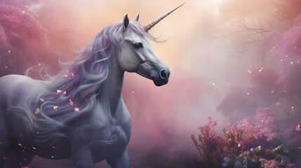 Obraz na płótnie Canvas ユニコーンのイメージ - image of Unicorn - No3-2 Generative AI