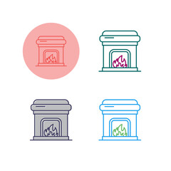 Fireplace Vector Icon