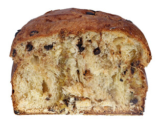 Cross section of a cheap Christmas cupcake isolated