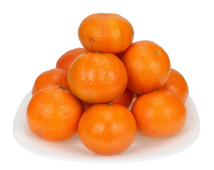 Real fresh New Year's tangerines isolated