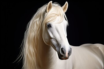 Pure White Horse With Blonde Locks