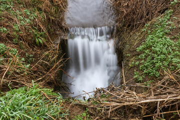 Waterfall moat river Po Valley vision water rushing
