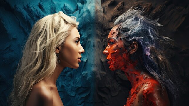 Femme Fatale vs. Glamourous. A fictional character created by Generative AI. 