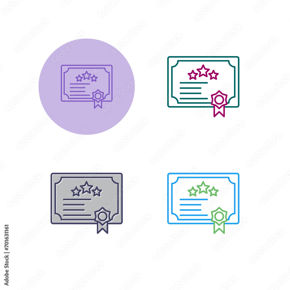 Sticker diploma vector icon