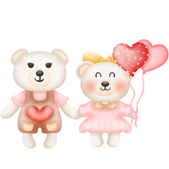 Valentine's Day Cute Bear Holding HearCute bear holding heart