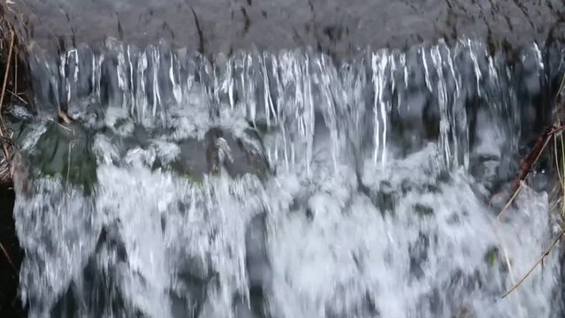 Waterfall moat river Po Valley vision water rushing