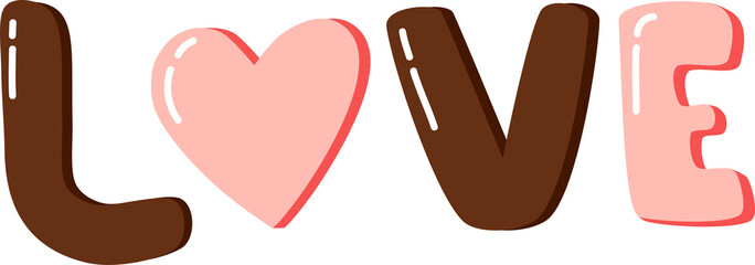 Love lettering pink chocolate