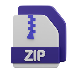 Fototapeta premium File Format ZIP 3D Icon