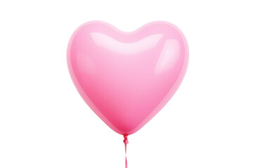 Heart shaped pinkballoon isolated on white or transparent background