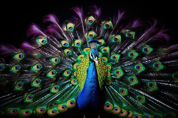 Peacock Showcasing its Vibrant Feathers