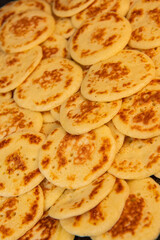 Close up Cocktail Blinis or mini blinis, High quality photo