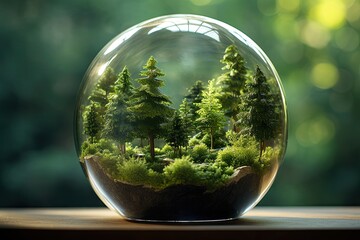 A Vision of a Forest - A miniature ecosystem inside a glass ball