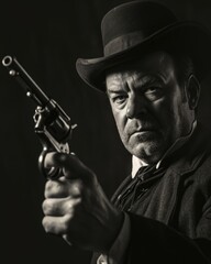 Noir Detective with Gun