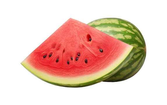 Watermelon Image On Transparent Background.