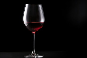red wine on a glass against black background, Space for text