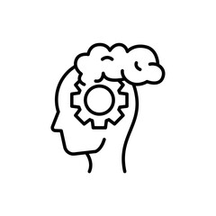 Creative mind outline icons, minimalist vector illustration ,simple transparent graphic element .Isolated on white background