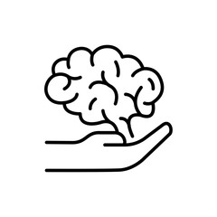 Creative brain outline icons, minimalist vector illustration ,simple transparent graphic element .Isolated on white background