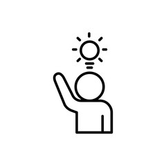 Fototapeta premium Creative thinking outline icons, minimalist vector illustration ,simple transparent graphic element .Isolated on white background