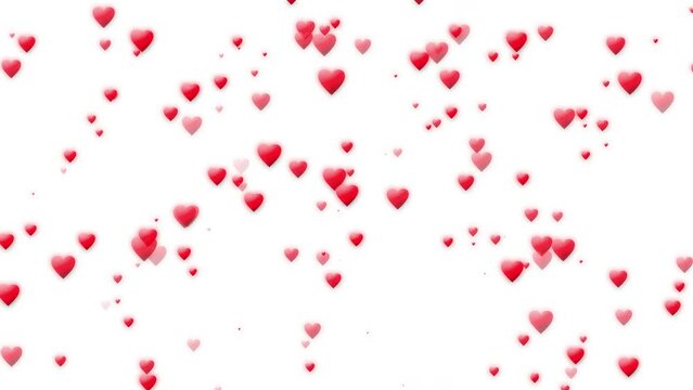 Flying red hearts video. Flying hearts animated background. Valentine's Day. Happy Valentines day hearts background. 