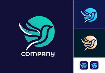 Bird Logo Design Vector Template.
Flying Birds Vector Illustration in Isolated Color with App.
Dove Or Eagle Creative Modern Icon Abstract Design.
Freedom Sign or Symbol Line Art Logo Element.