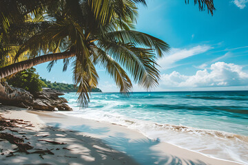 beach with palm trees