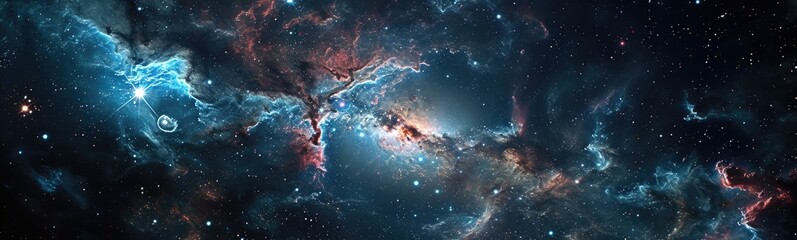 Space universe background . Banner