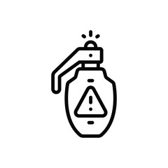 Black line icon for dangerous 