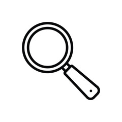 Black line icon for magnifier 