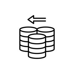 Database outline icons, minimalist vector illustration ,simple transparent graphic element .Isolated on white background