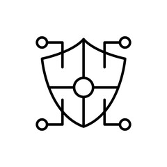 Data protection outline icons, minimalist vector illustration ,simple transparent graphic element .Isolated on white background