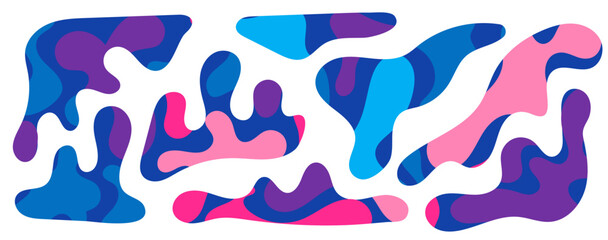 Freeform blob shapes. Abstracts amoeba shapes, freeform organic elements.