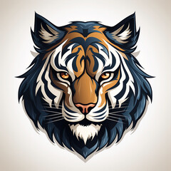 tattoo logo symbol with tiger face on a white background
