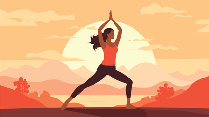 Fototapeta na wymiar flexibility and mobility in a vector scene featuring an individual engaging in stretching exercises or yoga poses at the gym. 