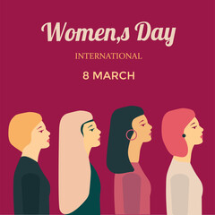 women's day illustration of a person with a message vector illustration