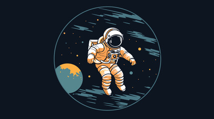 challenges of zero gravity in a vector depiction of astronauts navigating space stations. - obrazy, fototapety, plakaty