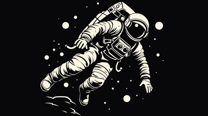 challenges of zero gravity in a vector depiction of astronauts navigating space stations.