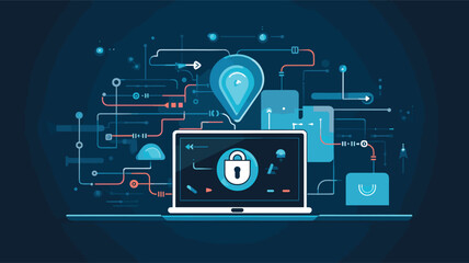 Fototapeta premium cybersecurity in contemporary life through a vector art encrypted communication