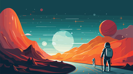 challenges of space tourism in a vector scene depicting commercial spacecraft and tourists experiencing the wonders of space.