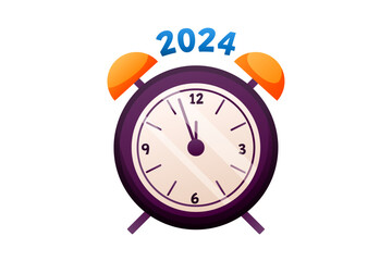 2024 Alarm Clock New Year Sticker