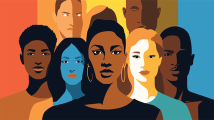 concept of privilege and disadvantage in a vector art piece featuring individuals from different socioeconomic backgrounds. 