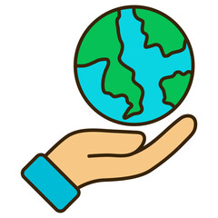 hand holding earth